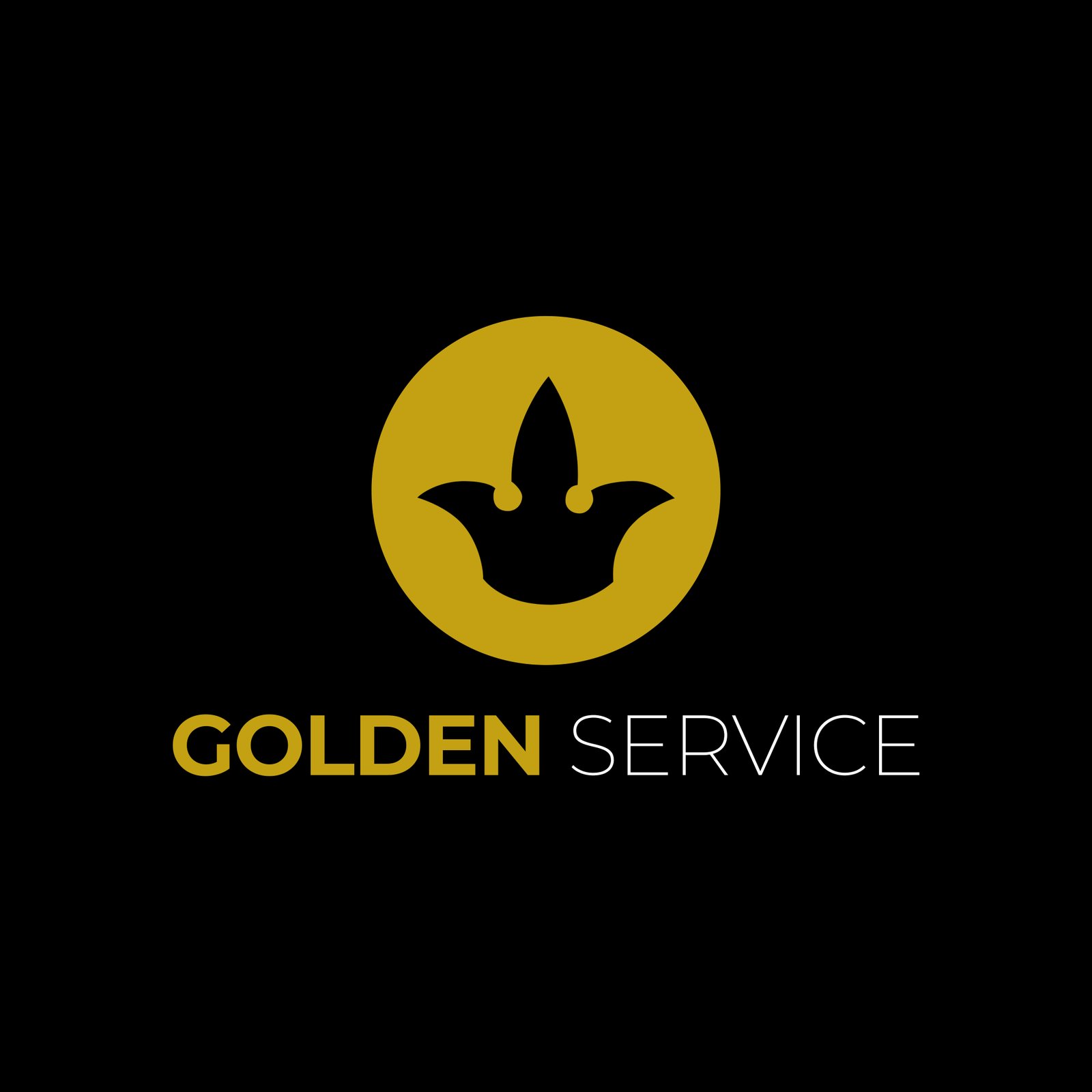 Logomarca Golden Service sobre fundo preto
